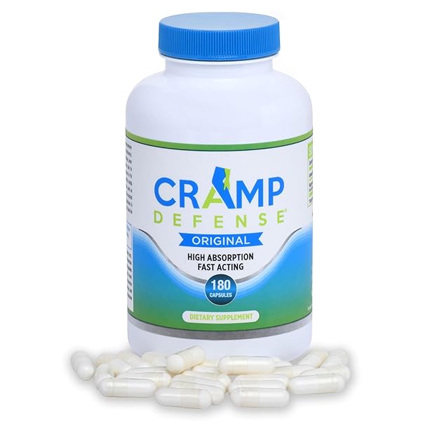 CRAMP DEFENSE® MAGNESIUM FOR LEG CRAMPS, MUSCLE CRAMPS & MUSCLE SPASMS. END THEM FAST AND PERMANENTLY. ORGANIC MAGNESIUM, NON-LAXATIVE, NO MAGNESIUM OXIDE OR HERBS! BIG 180 CAPSULE BOTTLE.