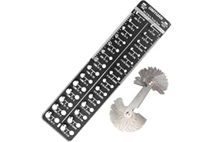 GIMYUAN 28 Thread Checker with 58 Pitch Gauge, Nut and Bolt Thread Checker Includes 14 Metric & 14 Standard Size (Black)