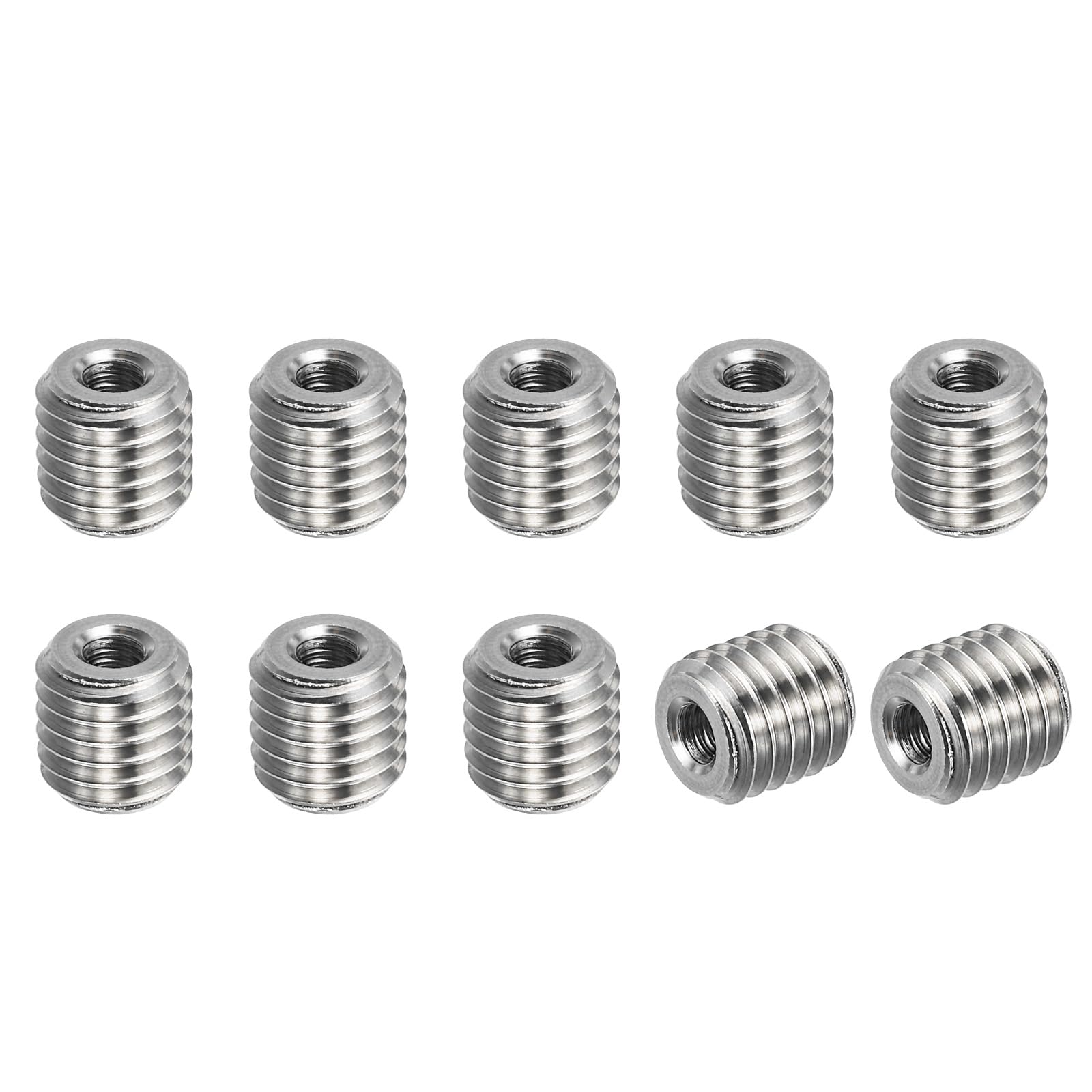 PATIKIL 304 Stainless Steel Thread Adapters Sleeve Reducing Nut, 10 Pcs M10x1.5 Male to M4x0.7 Female Repair Insert Nut Screw Reducer 10mm