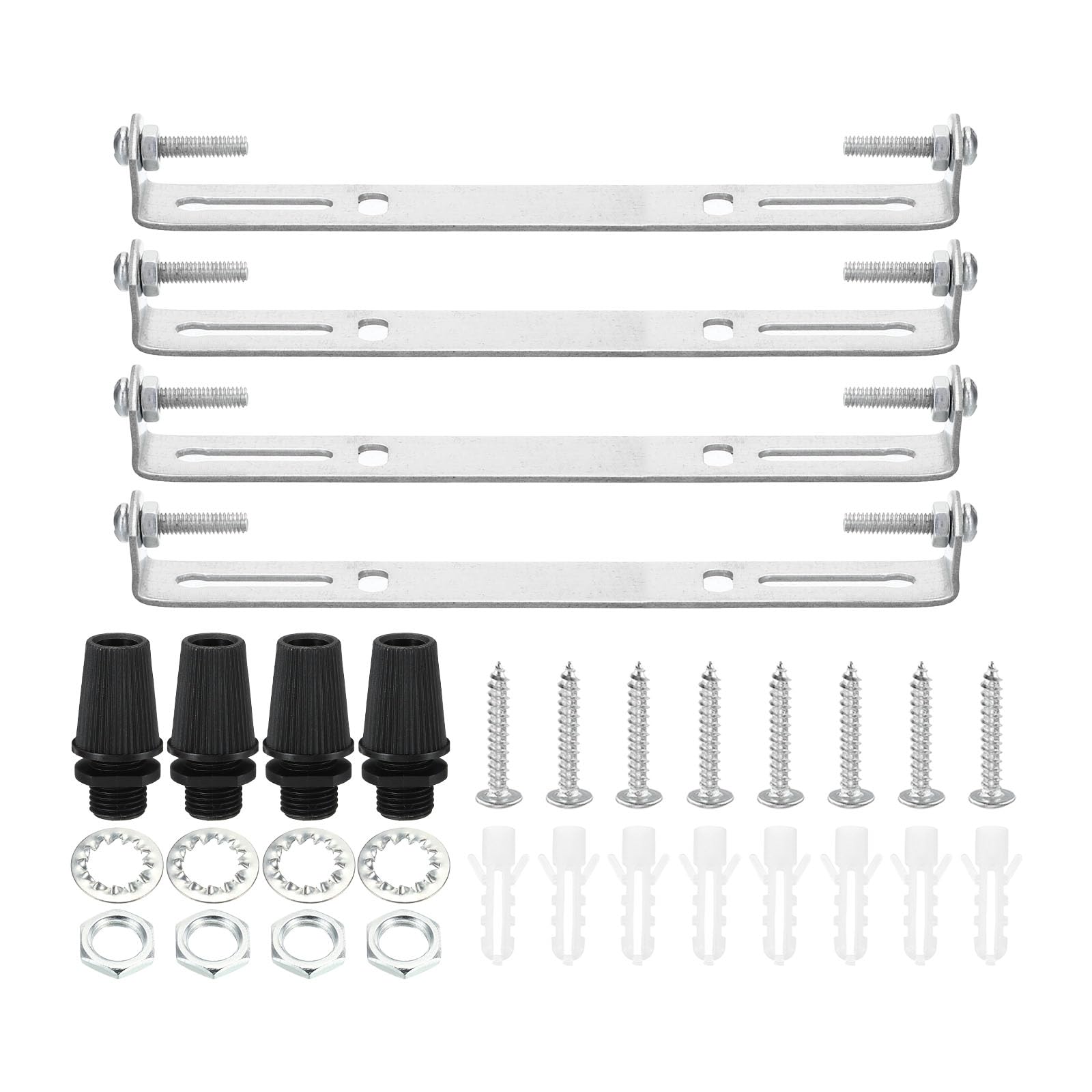 PATIKIL 150mm Ceiling Light Plate Kit, 4 Set Light Fixture Mounting Bracket Plate Steel Crossbar for Home Office Pendant Wall Light, with Screw Washer Nut Kit