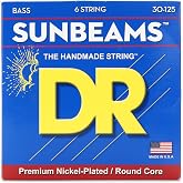 DR Strings Sunbeam - Nickel Plated Round Core 6 String Bass 30-125