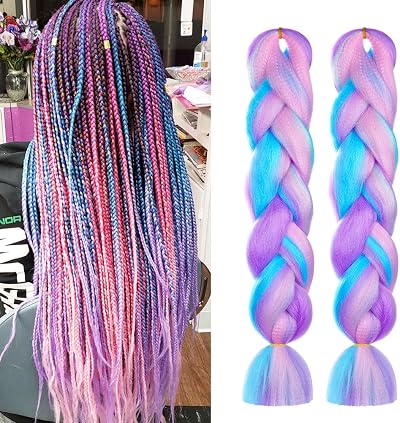 Aomig Braiding Hair Extensions 2Pcs 4 Color Jumbo Braids 122cm High Temp Wire