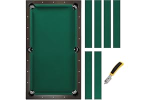 iEsstros Pool Table Felt Cloth Billiard Cloth with 6 Pcs Cloth Strips and Staple Remover Pool Table Felt Replacement Kit Parts