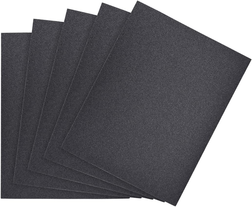 sourcing map 120 Grits Sanding Sheets 9-inch x 11-inch Wet Dry Silicon Carbide Sandpaper for Wood Furniture Metal Polishing 5pcs
