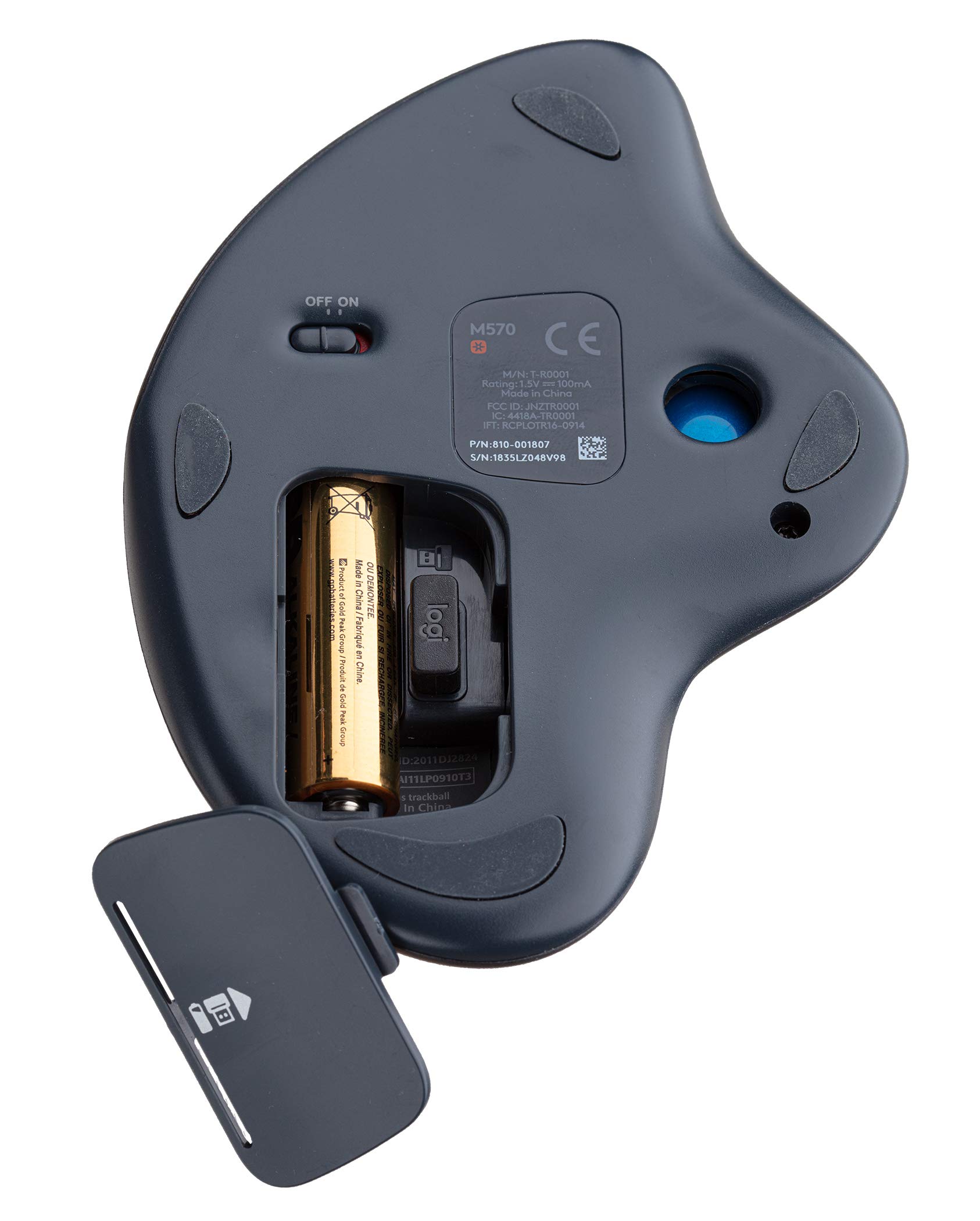 Logitech M570 Wireless Trackball Mouse Ergonomic Design with Sculpted