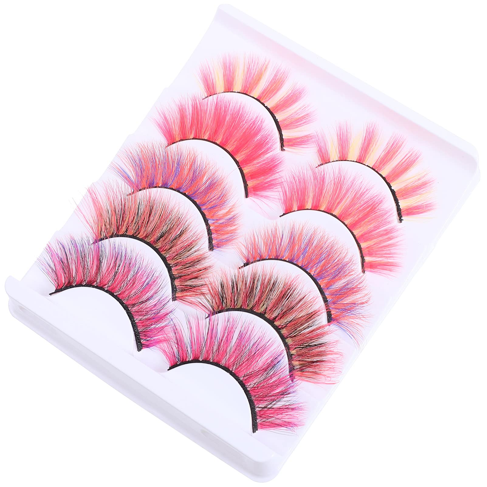 10pcs Colorful Eyelashes Halloween Lashes Long Halloween Fake Color Eyelashes Costume for Eyelash Extension