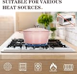 Overmont 26cm Enamelled Cast Iron Round Casserole Pot with Lid Pink 5.5QT view 7