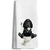efgthyjdh055 Funny Cocker Spaniel Decorative Bathroom Hand Towels, Cocker Spaniel Gifts Hand Towels for Washroom Restroom Toilet, 16x24 Inch, Dog Bathroom Decor