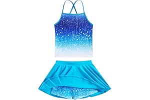 LIFAKY Girls Tankini Swimsuit Mermaid Bathing Suits Criss-Cross Strap Adjustable Summer Beach Two Piece Swimwear Size 4-12