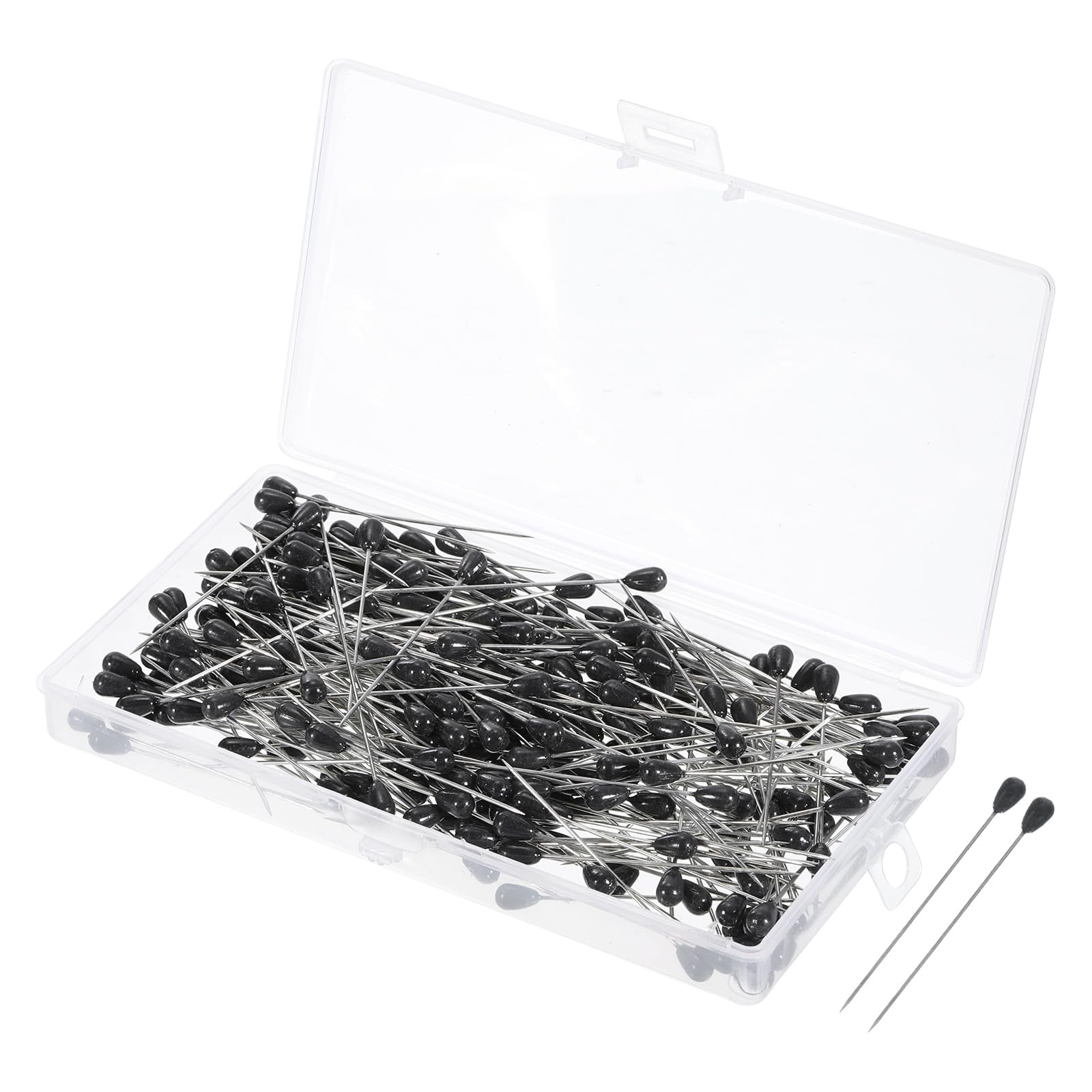 PATIKIL Teardrop Pearl Head Pins, 300 Pcs Corsage Pins 1.8" Sewing Straight Pin for Fabric, Decorative, Jewelry DIY, Sewing, Black