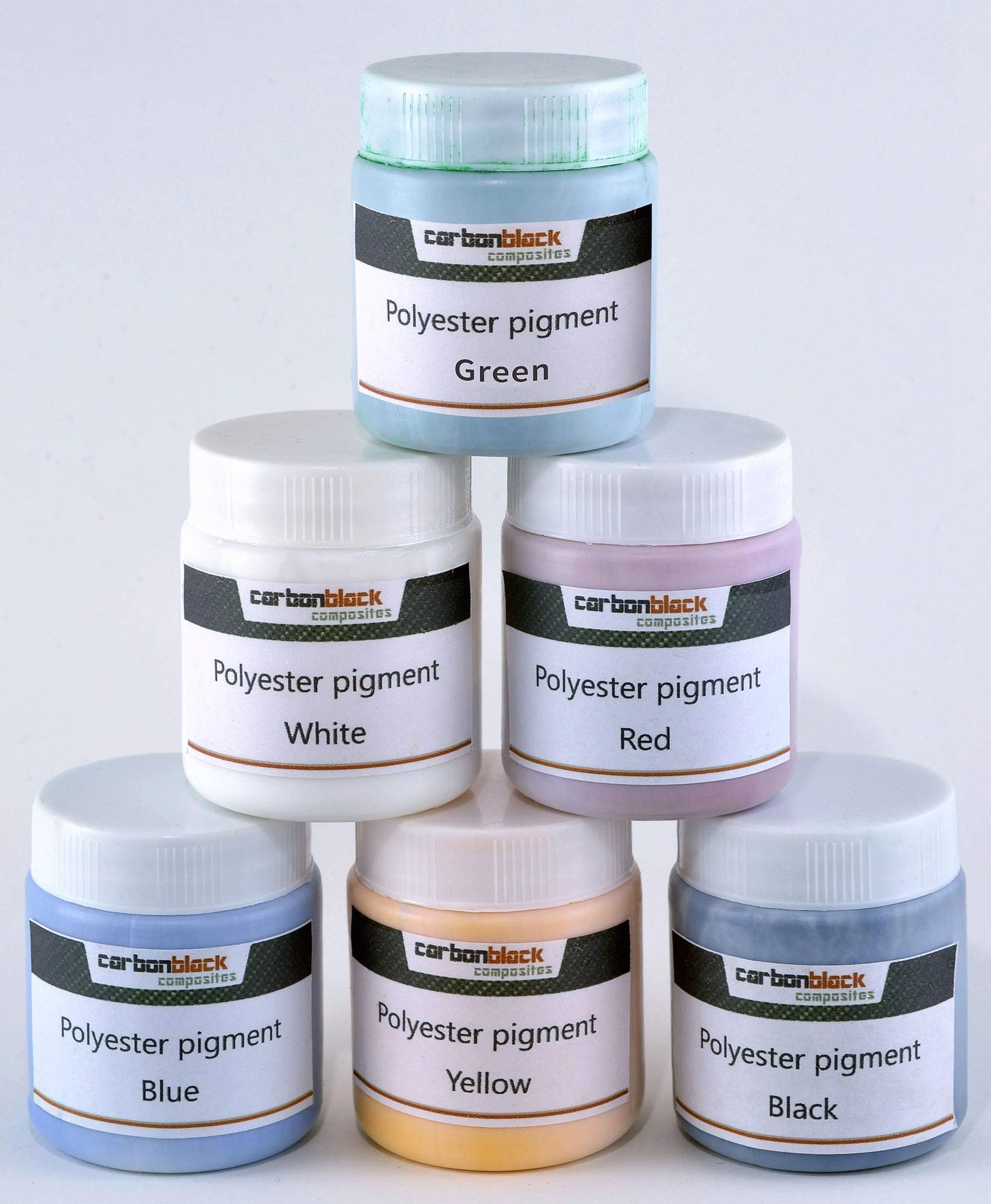 carbonblack composites Polyester Resin Opaque Pigment -Set of 6