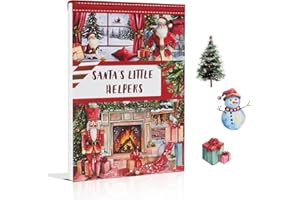 Dwpetzo Christmas Santa's Little Helpers Journaling Stickers for Junk Journals Supplies, Pre-Cut Xmas Holiday Sticker Book for Card Making, Planner, Bujo, Scrapbooking, Collage