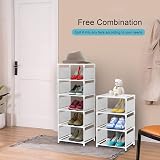 esonstyle 10 Tier Metal Shoe Rack White Vertical Organizer 66.4in tall view 3