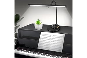TONYEST Piano Light, Upgraded LED Piano Lamp for Grand/Upright & Digital Pianos, Music Stand Lamp with Adjustable Gooseneck, Auto-Off Timer, 5 Color Modes Dimmable & USB Charging Port Eye-Care Desk Light