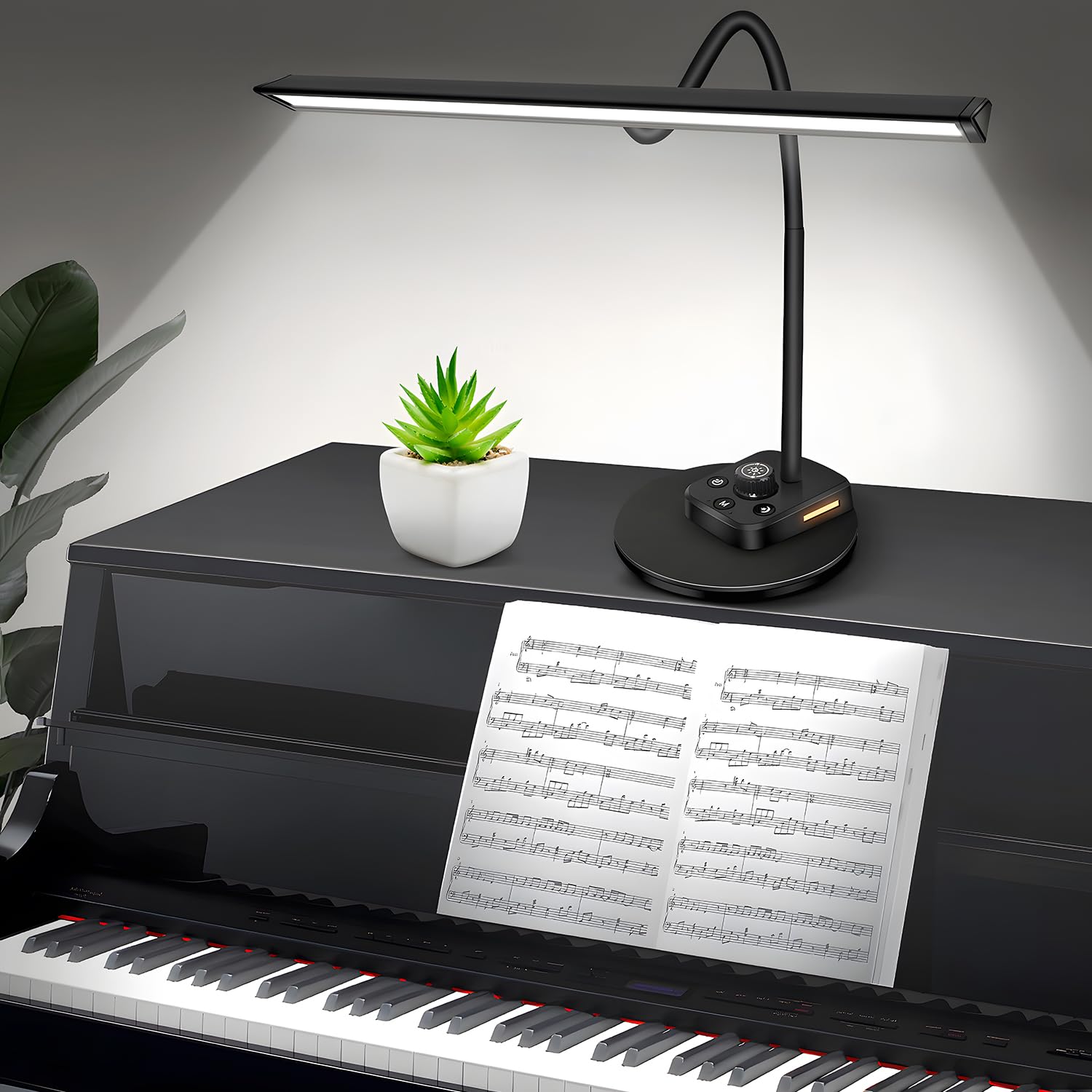 Photo 1 of Piano Light, Upgraded LED Piano Lamp for Grand/Upright & Digital Pianos, Music Stand Lamp with Adjustable Gooseneck, Auto-Off Timer, 5 Color Modes Dimmable & USB Charging Port Eye-Care Desk Light