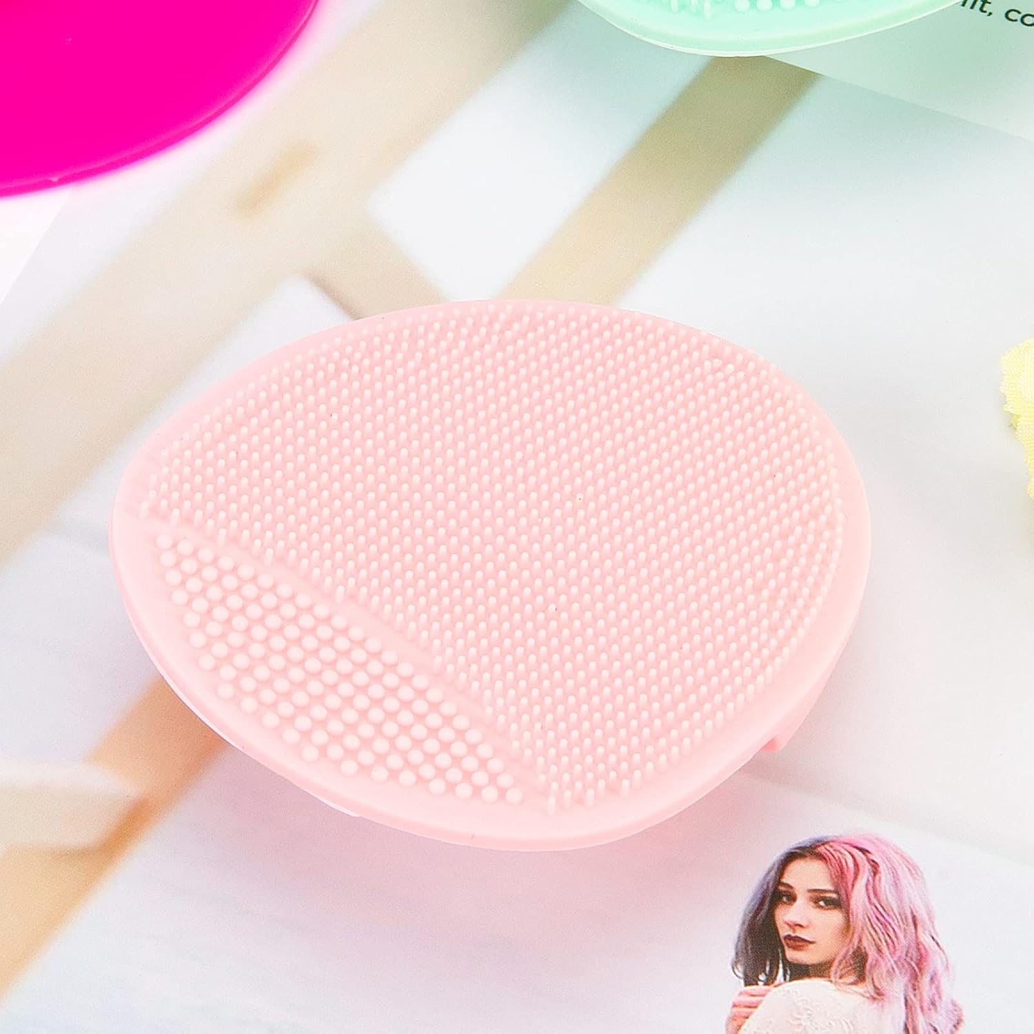 4 Pack Silicone Face Scrubber, JEXCULL Soft Silicone Facial Cleansing Brush Ergonomic Manual Face Exfoliator and Massager Pad for All Skin Types Deep Cleaning Skin Care…: Beauty
