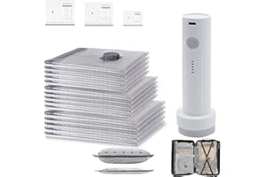 Upgrade Cordless Vacuum Compression Storage Bag, 6000pa Travel Vacuum Bag Set with Pumps, Portable Rechargeable Vacuum Pump, 