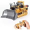 WEECOC RC Bulldozer Toy Remote Control Excavator Toys Engineering Vehicle RC Truck Toys for Kids Christmas Birthday (Gold)