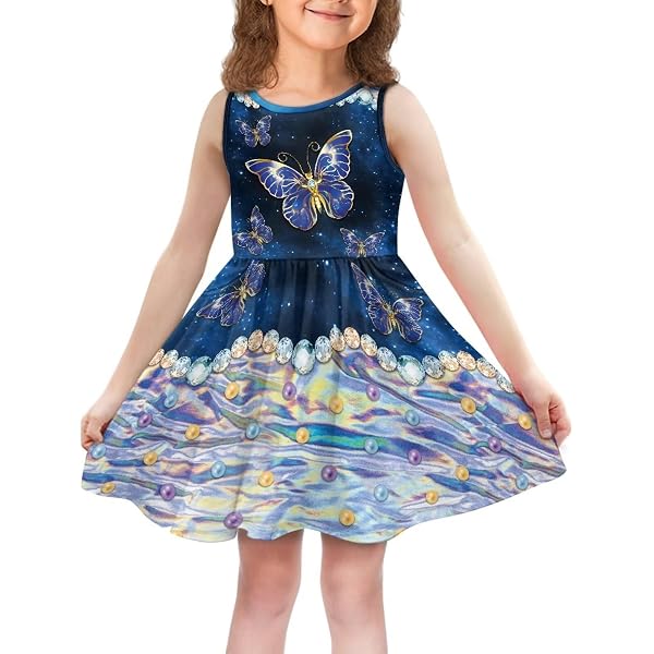 Youngerbaby Women's A-Line Swing Flare Dress - Short Sleeve, Floral Print, Elastic Waist, Midi Length - View #4