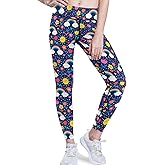 visesunny Floral High Waisted Yoga Capris Leggings with Pockets for Women Workout Fitness Running Pants