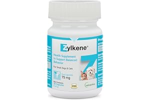 Vetoquinol Zylkene Calming Support Supplement for Small Dogs and Cats, Helps Promote Relaxation and Reduce External Stress Factors, Daily Behavioral Support and Anxiety Relief for Dogs and Cats, 75mg