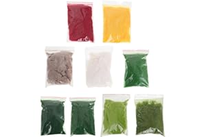 Lurrose 9pcs Miniature Static Grass Scatter for Model Scenery, Micro Landscape Fake Grass Powder