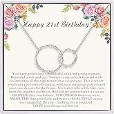 AM ANNIS MUNN 21st Birthday Gifts for Her, 925 Sterling Silver Necklace for Women 21st Birthday Gifts for Women Daughter Gits from Mom