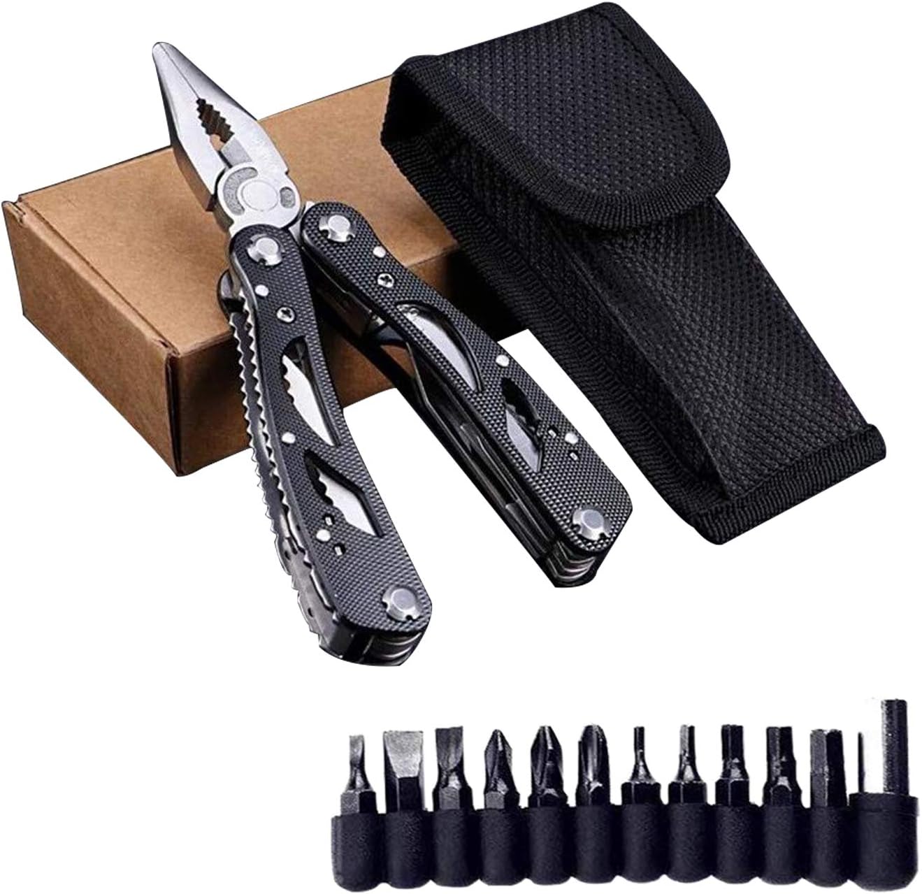 Multitools Folding Plier,25 in 1 Folding Pocket Knife,Multitool Pliers with Sheath-Stainless Steel Outdoor Survival Multi-Plier Kits Bit Screwdriver Kit For Home,Travel,Camping,Survival,Hiking,Fishing