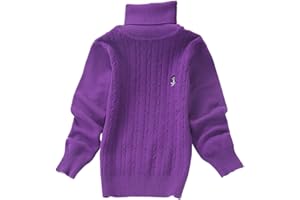 JELEUON Kids Big Girls Long Sleeve Solid Color Turtleneck Knit Warm Sweatshirt Sweater