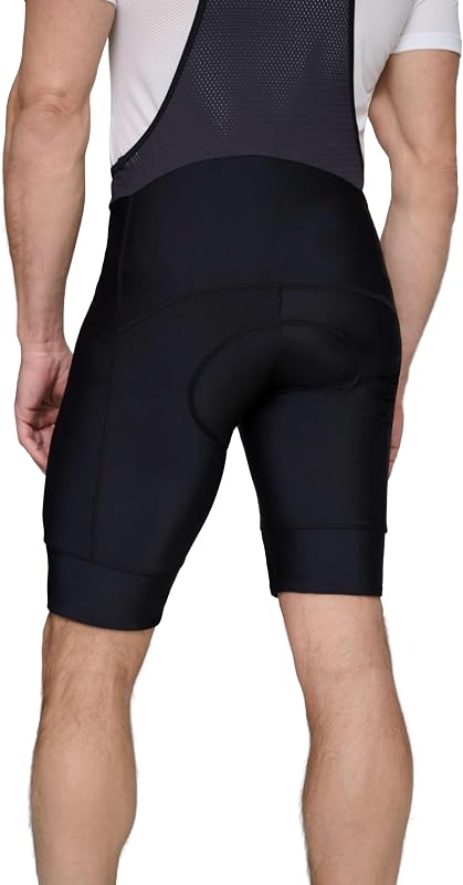Culotte con Tirantes Hombre Acolchado – Pantalón Corto Ciclismo con Bolsillos Laterales – Tejido Secado Rápido Carretera, Gravel y MTB - Negro, L