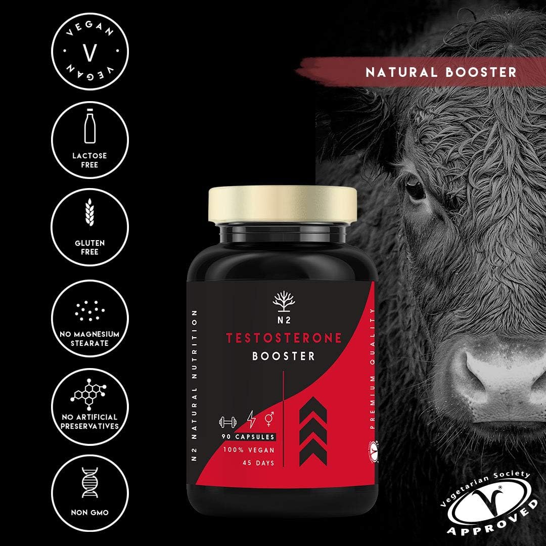 Maca, Vitamin B6, Ginseng, Zinc, L-Taurine, Black Pepper. 90 Plant-Based Capsules. VEGAN Certified. N2 Natural Nutrition - Image 3