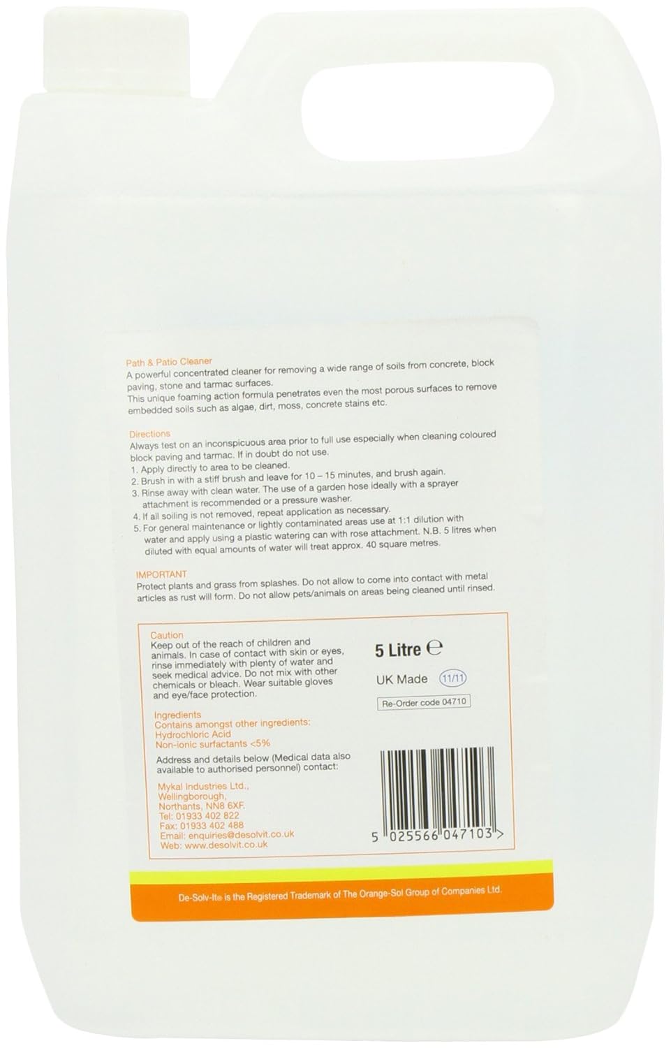De Solv It Path And Patio Cleaner 5 Litre Amazon Co Uk Garden