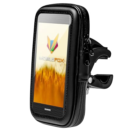 Mobilefox 360° Fahrrad Motorrad Lenkerhalterung Handyhalter wasserresistent für Samsung Galaxy S9 S8 Schwarz - Handytasche mi