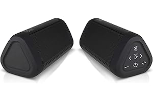 CAMBRIDGE SOUNDWORKS OontZ Ultra Dual Portable Bluetooth Speaker 5.0 2-Pack – IPX7 Waterproof, 14W Enhanced Sound, 20-Hr Battery, 100ft Range, Deep Bass & Clear Audio, Durable for Shower, Pool, or Beach (Black)