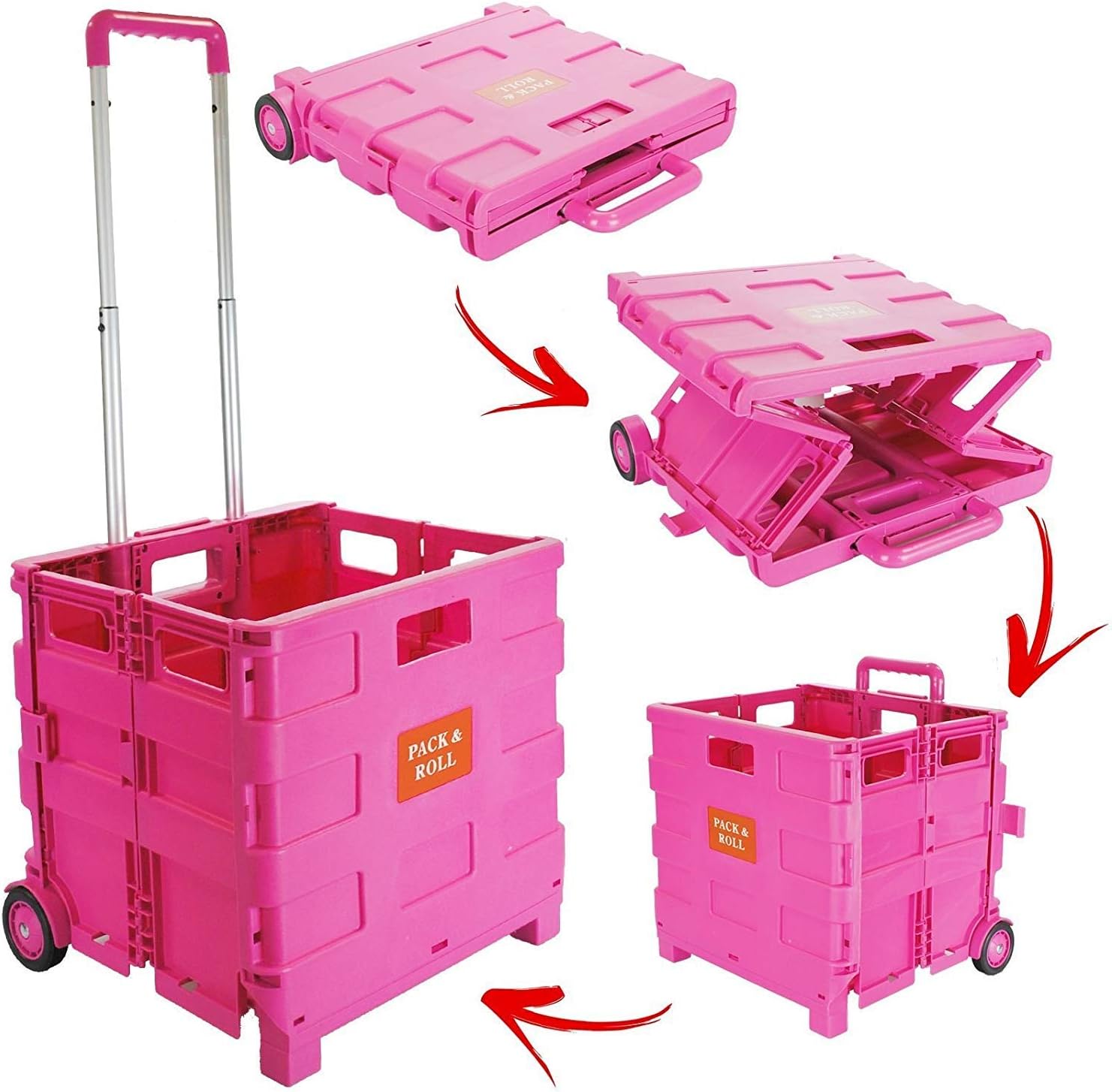 Pink Folding Shopping Trolley Festival Cart Amazon.co.uk Garden & Outdoors