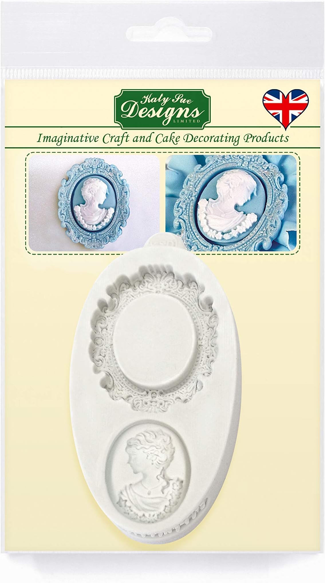 Katy Sue Designs Miniature Frames (Oval Cameo & Oval Frame 1) Silicone Mold for Cake Decorating, Cupcakes, Sugarcraft, Candies, Clay, Crafts and Card Making, Food Safe