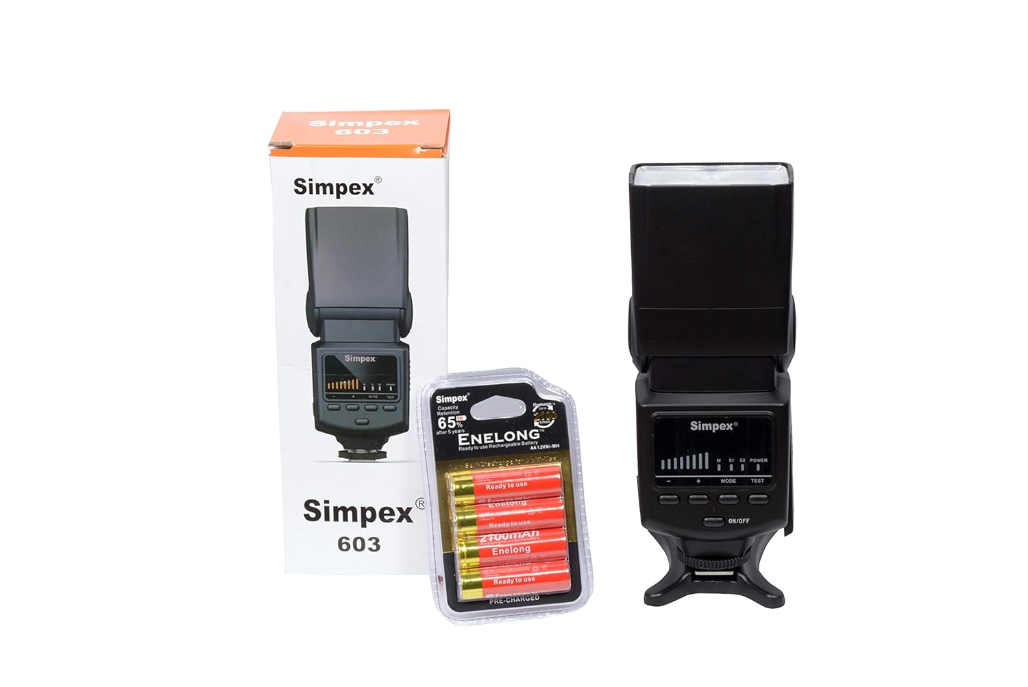 Buy Simpex 603 Manual Flash with 4pcs AA Ni-MH Reachable Battery for Nikon,  Canon, Sony, Olympus, Pentax & All Other DSLR Online at Low Price in India  ...