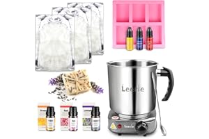 Leerie SMK500 Soap Making Kit for Adults with 1.6 Lb Glycerin Soap Base, Soap Melting Pot, Electronic Hot Plate, Silicon Mold