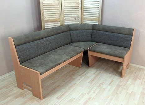 Truheneckbank natur olive Eckbank Sitzecke Küchenbank Polster modern günstig