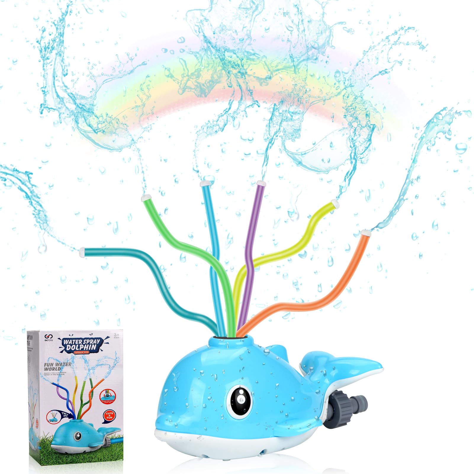 Photo 1 of Dacono Dolphin Water Sprinkler Toy for Kids - Outdoor Summer Sprinkler with Wiggling Tubes, Ideal for Garden and Lawn - Perfect Water Game Gift for Boys and Girls