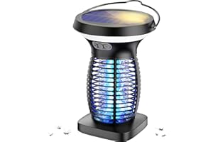 OnBeam Solar Bug Zapper Outdoor, Mosquito Zapper Outdoor Waterproof Electric Fly Zapper Rechargeable Mosquito Killer with Solar Panel, 4200V Fly Trap Indoor for Home Backyard, Patio, Garden, Camping