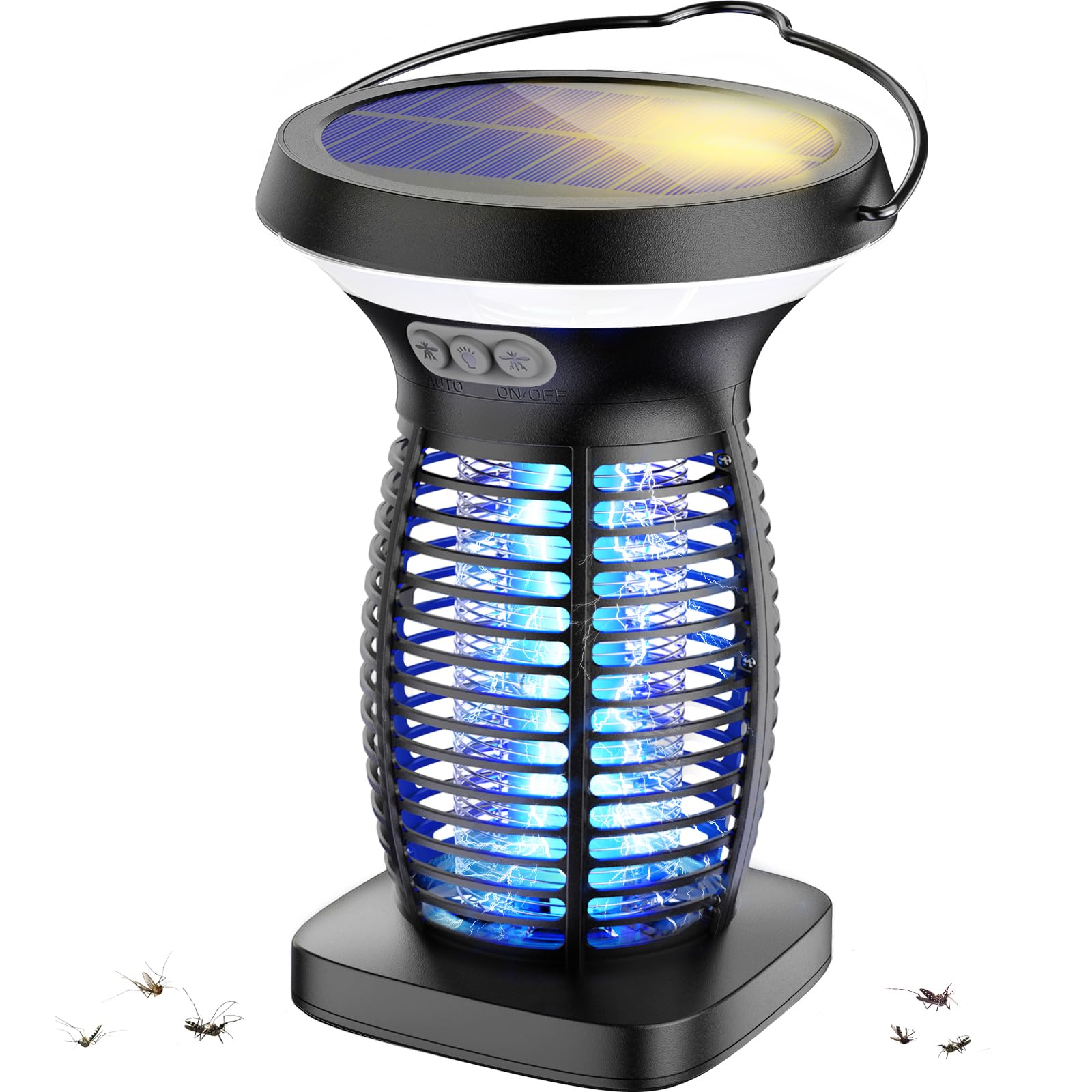Photo 1 of OnBeam Solar Bug Zapper Outdoor, Mosquito Zapper Outdoor Waterproof Electric Fly Zapper Rechargeable Mosquito Killer with Solar Panel, 4200V Fly Trap Indoor for Home Backyard, Patio, Garden, Camping