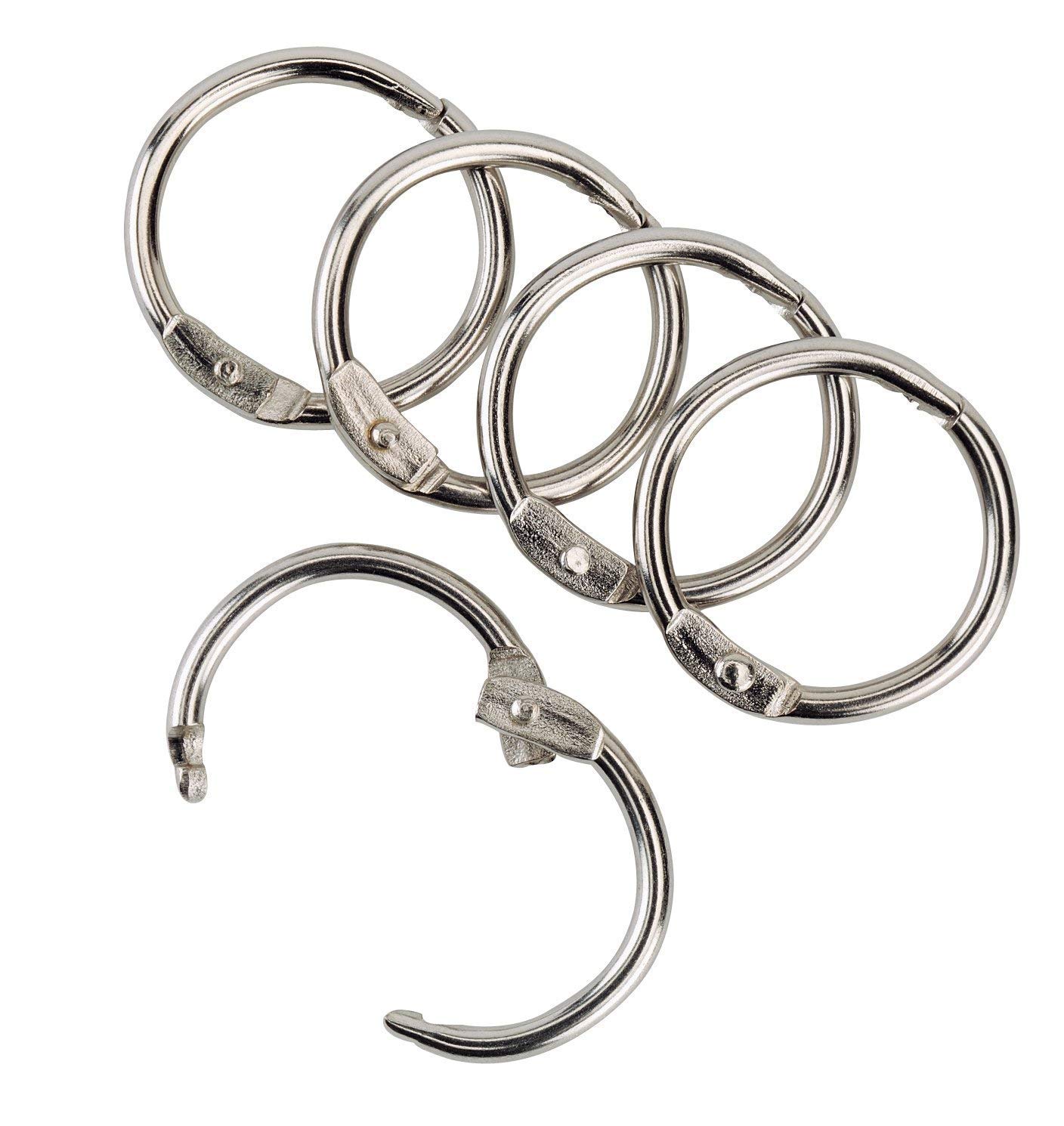 Binder Rings,Loose Leaf Binders 50 Pack Small Metal Keychain Rings for Flash Cards Steel Silver 25MM