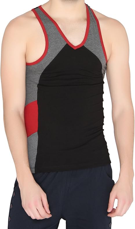 Amazon Chromozomeメンズスポーティーアンダーシャツ タンクトッププレミアム100 コットン生地vネックベストregular人気のフィット カラー ブラック ベスト 通販