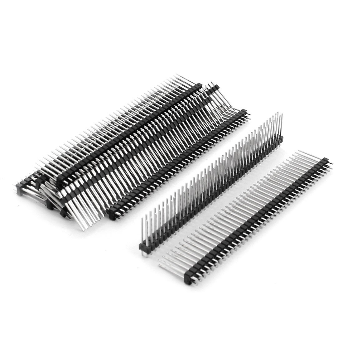 sourcing map 2.54mm Pitch 80-Pin Dual Row Male Straight Pin Header Connector Strip 19mm 10Pcs