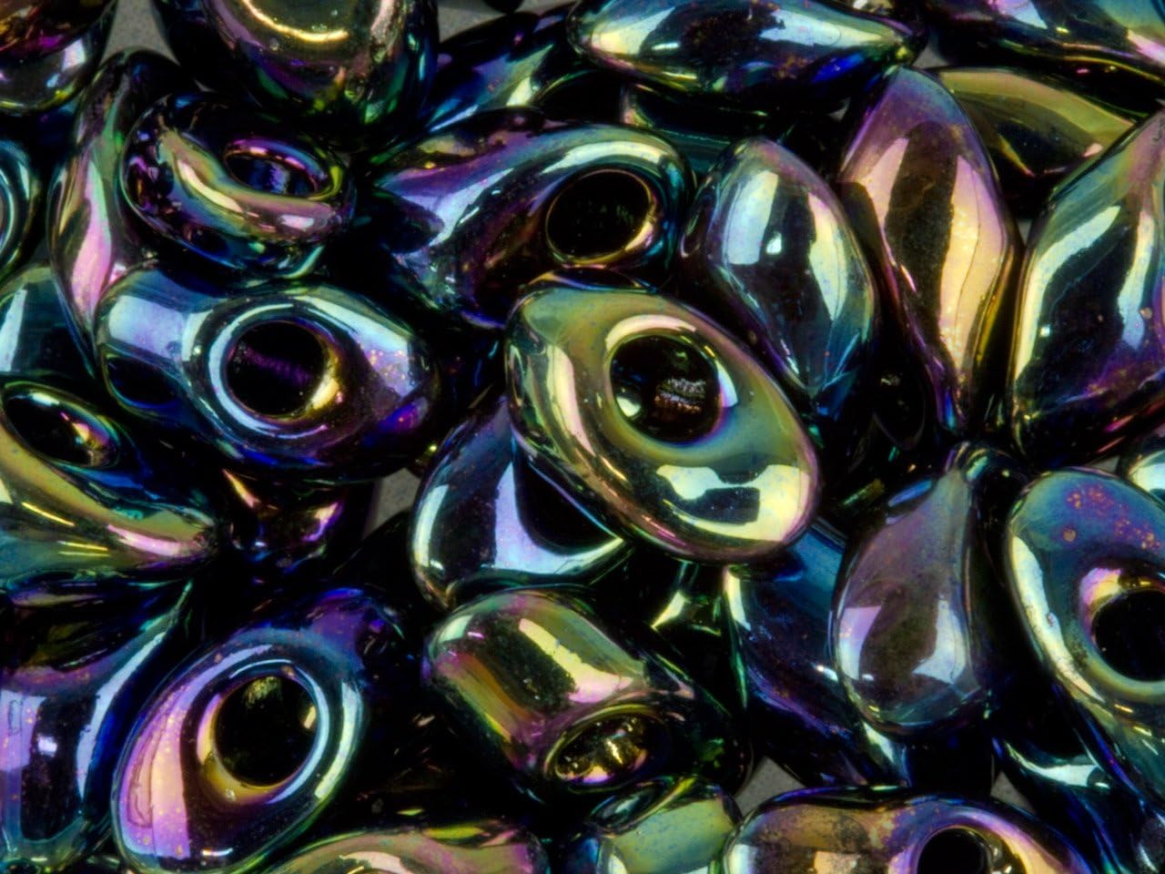 Miyuki Long Magatama Seed Beads - 4x7mm 'Metallic Blue Iris' 8.5 Grams