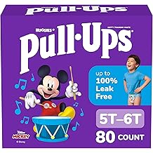Pull-Ups Boys' Potty Training Pants, Size 5T-6T Training Underwear (46-60 lbs), 80 Count (2 Packs of 40)