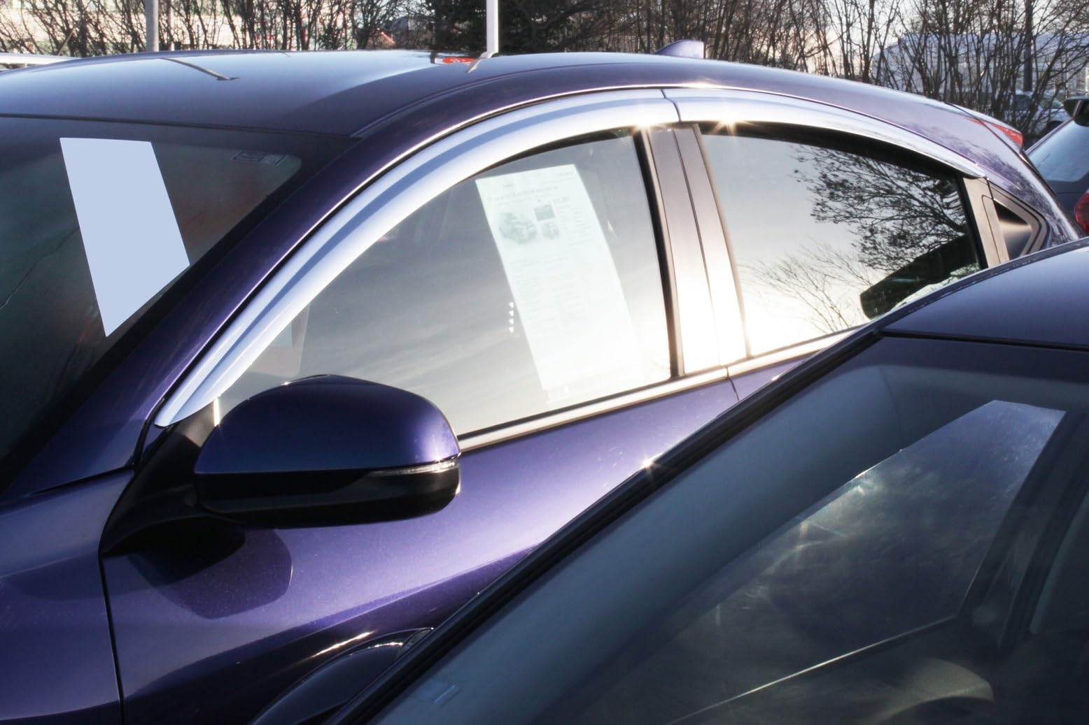 AUTO CLOVER Chrome Wind Deflectors Set for Honda HR-V 2014-2020 (4 pieces)