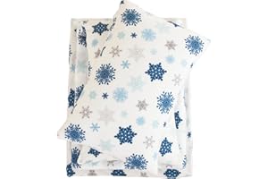 Viviland Plush Christmas Holiday Micro Fleece Queen Bed Sheet Set, Soft Fuzzy Polar Fleece Velour Velvet Queen Snowflake Printed Sheets, Extra Warm Winter Fleece Bed Sheets