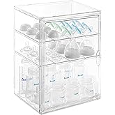 ERTIUANIO Baby Bottle Organizer – 3 Tier Acrylic Bottle Storage Organizer container, Clear Plastic Bottle Station Organizers 